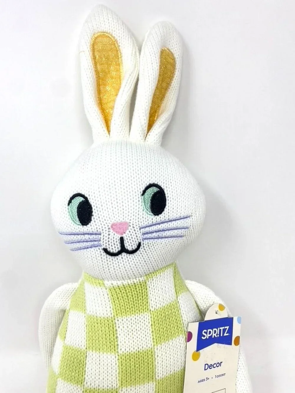 Target Easter Knit Bunny White and Green - Spritz™ Mantel Shelf Decor